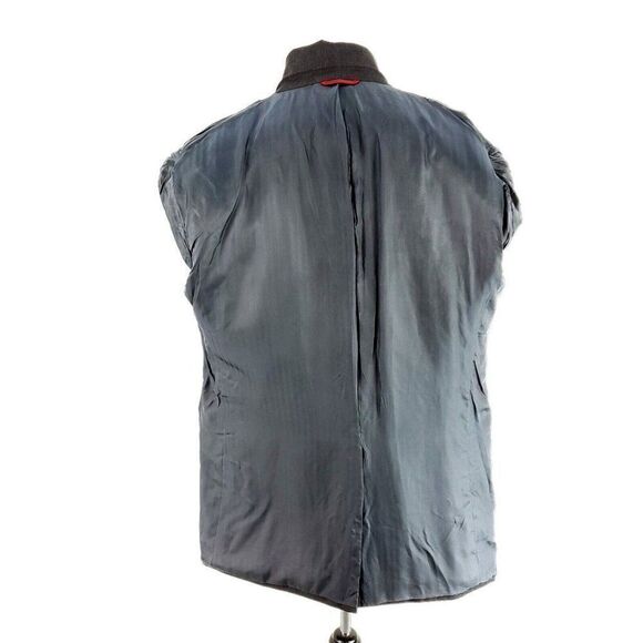 Jos A Bank Gordon Wool 2 Button Blazer 42L Gray Plaid W/ Blue Windowpane - Picture 11 of 11